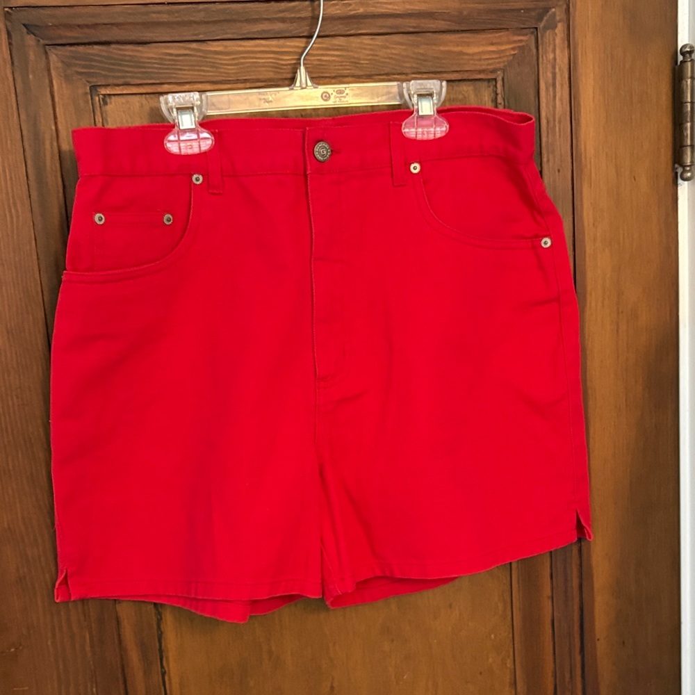 Women’s High-Rise Red Casual Shorts